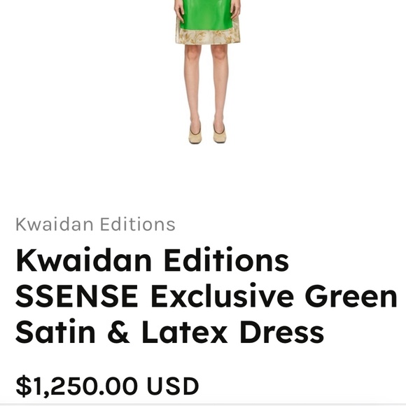 Kwaidan Editions green satin & Latex dress - Picture 4 of 4